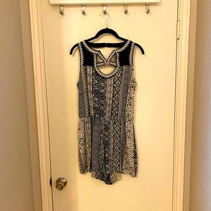 Black and white casual romper